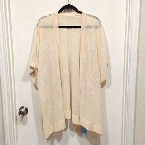 NWT Vibe Ivory Embroidered Everlasting Love Kimono One Size -Romantic Fairy